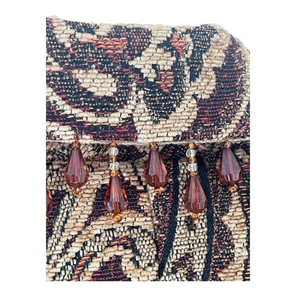 Upholstery Women’s Jacket Size S/M Statement Classy Brown With Beads - Picture 4 of 11